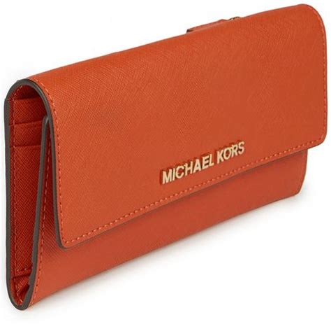 michael kors orange saffiano wallet|Michael Kors continental wallet outlet.